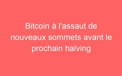 Bitcoin à l’assaut de nouveaux sommets avant le prochain halving