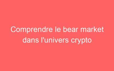 Comprendre le bear market dans l’univers crypto