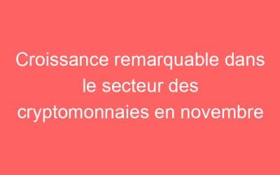 Croissance remarquable dans le secteur des cryptomonnaies en novembre