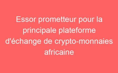 Essor prometteur pour la principale plateforme d’échange de crypto-monnaies africaine