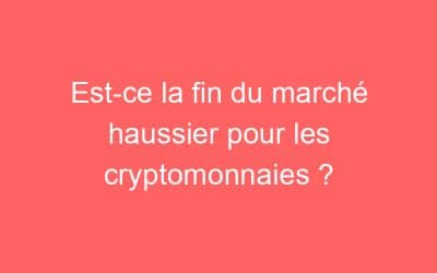 Est-ce la fin du marché haussier pour les cryptomonnaies ?