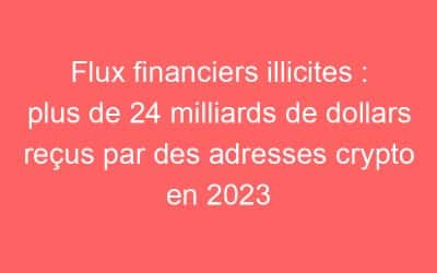 Flux financiers illicites : plus de 24 milliards de dollars reçus par des adresses crypto en 2023