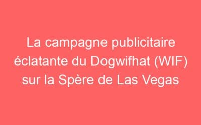 La campagne publicitaire éclatante du Dogwifhat (WIF) sur la Spère de Las Vegas