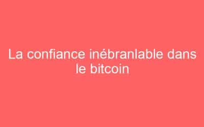 La confiance inébranlable dans le bitcoin