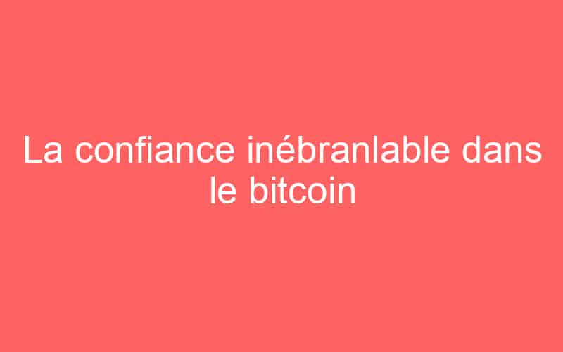 La confiance inébranlable dans le bitcoin