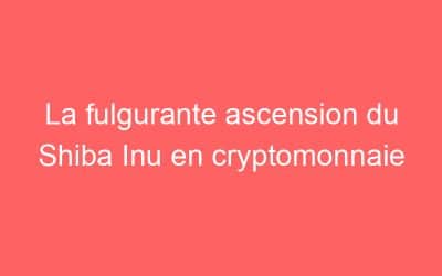 La fulgurante ascension du Shiba Inu en cryptomonnaie