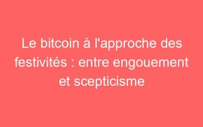 Le bitcoin à l’approche des festivités : entre engouement et scepticisme