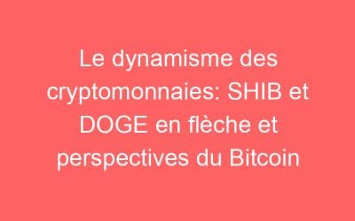Le dynamisme des cryptomonnaies: SHIB et DOGE en flèche et perspectives du Bitcoin