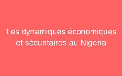 Les dynamiques économiques et sécuritaires au Nigeria