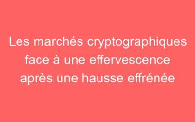 Les marchés cryptographiques face à une effervescence après une hausse effrénée