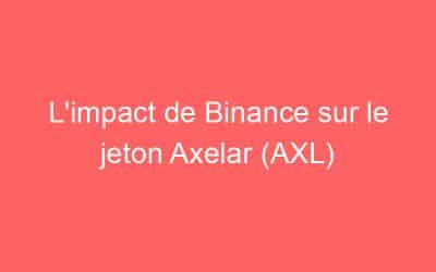 L’impact de Binance sur le jeton Axelar (AXL)