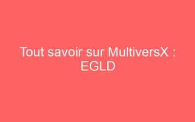 Tout savoir sur MultiversX : EGLD
