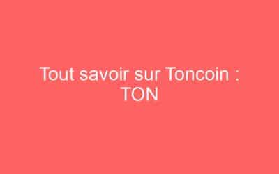 Tout savoir sur Toncoin : TON