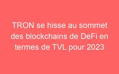 TRON se hisse au sommet des blockchains de DeFi en termes de TVL pour 2023