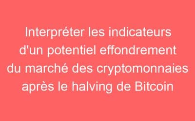 Interpréter les indicateurs d’un potentiel effondrement du marché des cryptomonnaies après le halving de Bitcoin