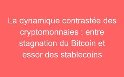La dynamique contrastée des cryptomonnaies : entre stagnation du Bitcoin et essor des stablecoins