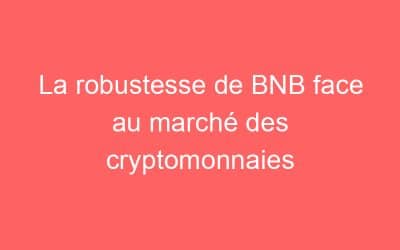 La robustesse de BNB face au marché des cryptomonnaies