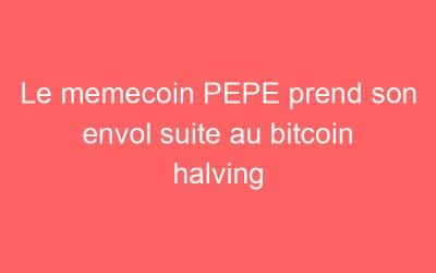 Le memecoin PEPE prend son envol suite au bitcoin halving