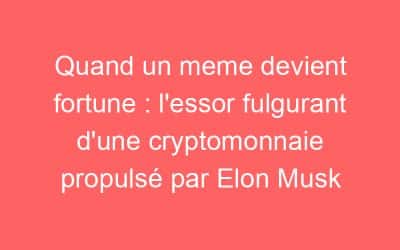 Quand un meme devient fortune : l’essor fulgurant d’une cryptomonnaie propulsé par Elon Musk