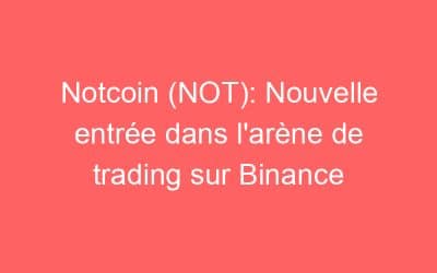 Notcoin (NOT): Nouvelle entrée dans l’arène de trading sur Binance