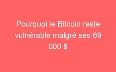 Pourquoi le Bitcoin reste vulnérable malgré ses 69 000 $