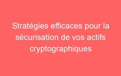 Stratégies efficaces pour la sécurisation de vos actifs cryptographiques