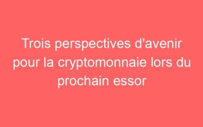 Trois perspectives d’avenir pour la cryptomonnaie lors du prochain essor