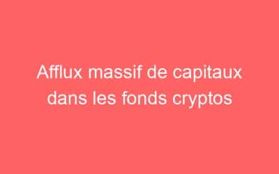 Afflux massif de capitaux dans les fonds cryptos