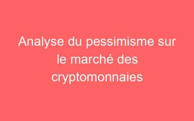 Analyse du pessimisme sur le marché des cryptomonnaies