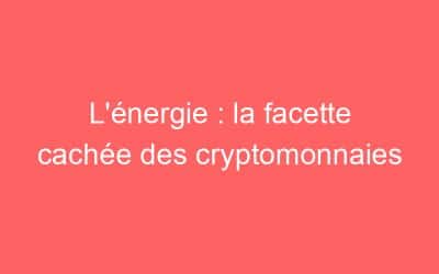 L’énergie : la facette cachée des cryptomonnaies