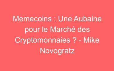 Memecoins : Une Aubaine pour le Marché des Cryptomonnaies ? – Mike Novogratz