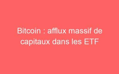 Bitcoin : afflux massif de capitaux dans les ETF