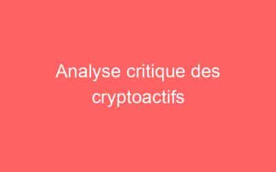 Analyse critique des cryptoactifs