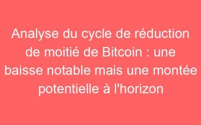 Analyse du cycle de réduction de moitié de Bitcoin : une baisse notable mais une montée potentielle à l’horizon