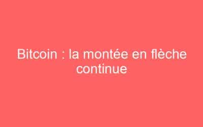 Bitcoin : la montée en flèche continue
