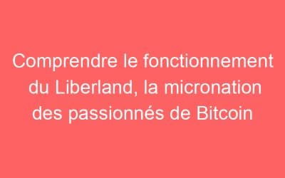 Comprendre le fonctionnement du Liberland, la micronation des passionnés de Bitcoin