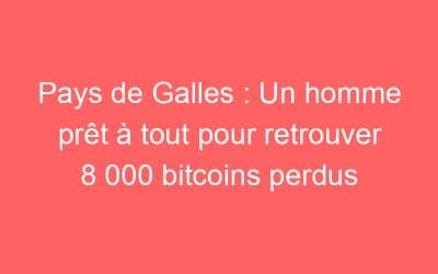 Pays de Galles : Un homme prêt à tout pour retrouver 8 000 bitcoins perdus