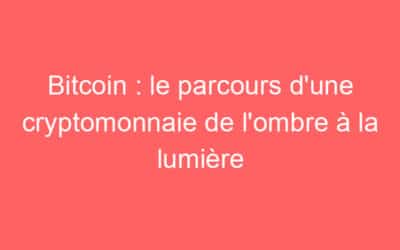 Bitcoin : le parcours d’une cryptomonnaie de l’ombre à la lumière