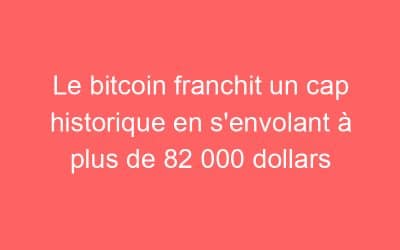 Le bitcoin franchit un cap historique en s’envolant à plus de 82 000 dollars