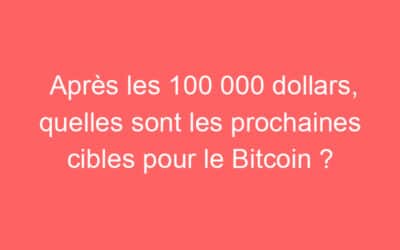 Après les 100 000 dollars, quelles sont les prochaines cibles pour le Bitcoin ?