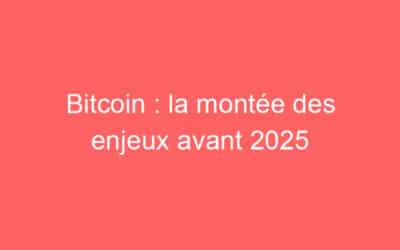 Bitcoin : la montée des enjeux avant 2025