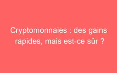Cryptomonnaies : des gains rapides, mais est-ce sûr ?