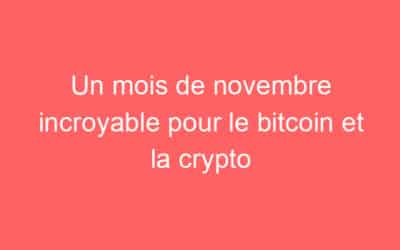 Un mois de novembre incroyable pour le bitcoin et la crypto