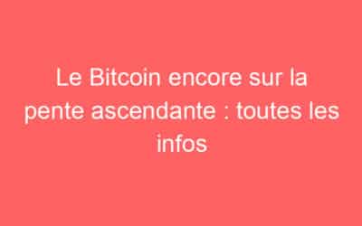 Le Bitcoin encore sur la pente ascendante : toutes les infos