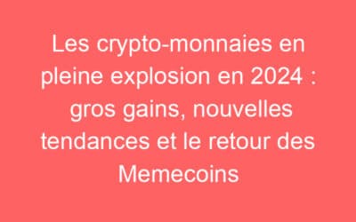 Les crypto-monnaies en pleine explosion en 2024 : gros gains, nouvelles tendances et le retour des Memecoins