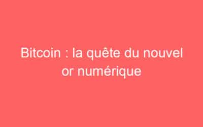 Bitcoin : la quête du nouvel or numérique