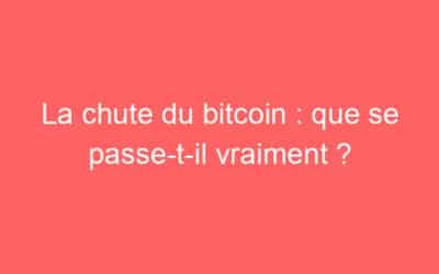 La chute du bitcoin : que se passe-t-il vraiment ?