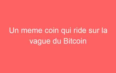 Un meme coin qui ride sur la vague du Bitcoin