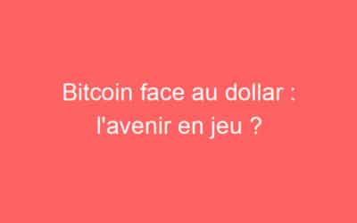 Bitcoin face au dollar : l’avenir en jeu ?