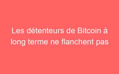 Les détenteurs de Bitcoin à long terme ne flanchent pas